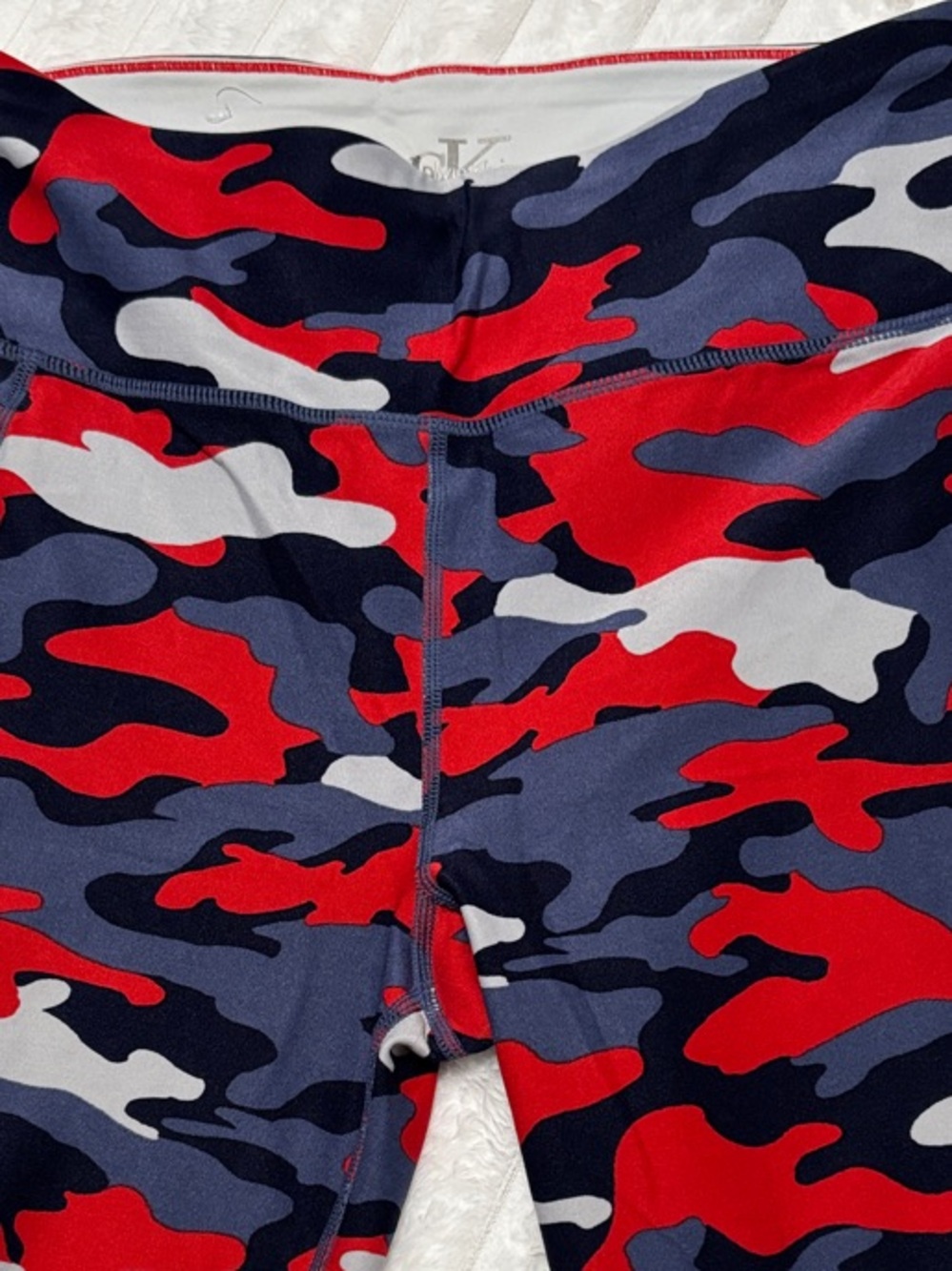 Calvin Klein Red, Navy & Gray Camo Athletic Shorts